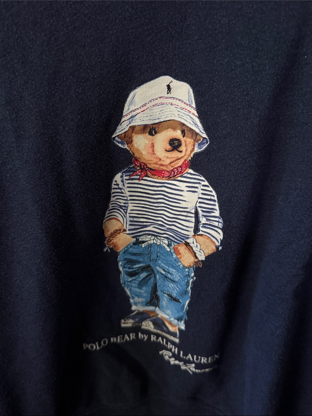 Polo Ralph Lauren Crewneck Polo Bear Fleece Sweatshirt in Navy. S - Picture 5 of 9